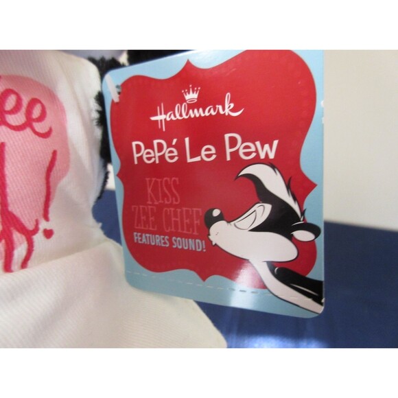 Hallmark/WB PePe Le Pew Plush with Talking 12" "Kiss Zee Chef" NWT - Picture 5 of 8